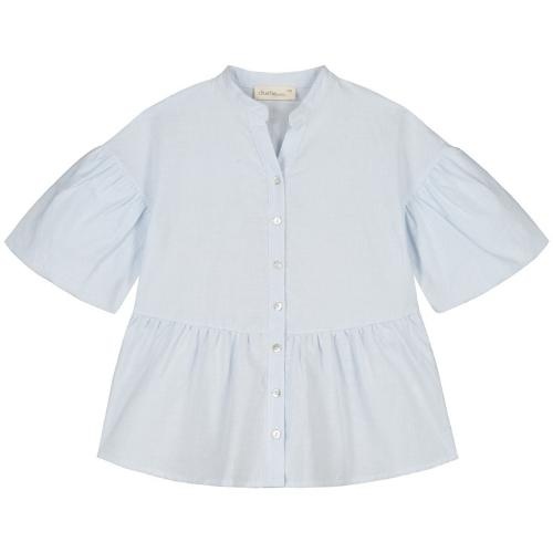 Charlie Petite isabelle dress stripes light blue white | jurk-1