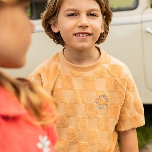 Sproet & Sprout raglan sweatshirt terry blocks nectarine | tee-2