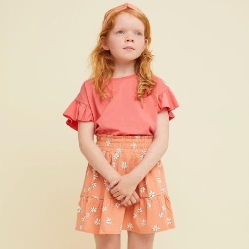 Sproet & Sprout smock skirt daisies print blush | rok-2