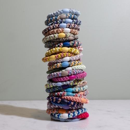 Kknekki haarelastiekje mix glitter purple faded green | hair tie-2