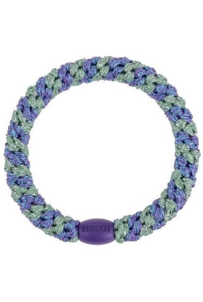 Kknekki haarelastiekje glitter stripe purple green | hair tie