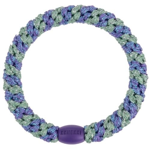 Kknekki haarelastiekje glitter stripe purple green | hair tie-1