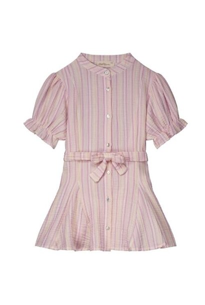 Charlie Petite ise dress stripes yellow pink | jurk