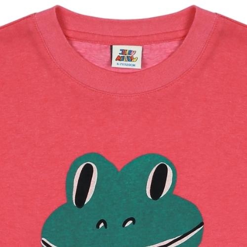 Jelly Mallow smiling frog pigment t-shirt pink | tee-4