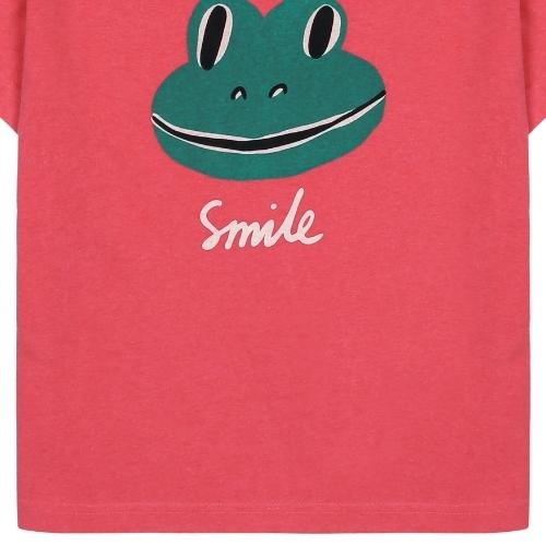 Jelly Mallow smiling frog pigment t-shirt pink | tee-6