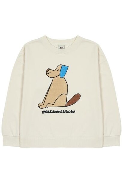 Jelly Mallow mr dog sweatshirt ivory | trui
