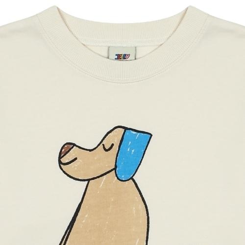 Jelly Mallow mr dog sweatshirt ivory | trui-3