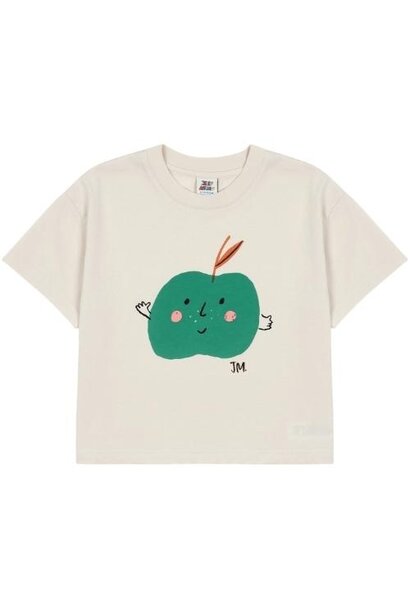 Jelly Mallow green apple t-shirt ivory | tee