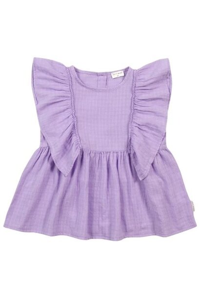 Petit Blush ruffle blouse purple rose | top