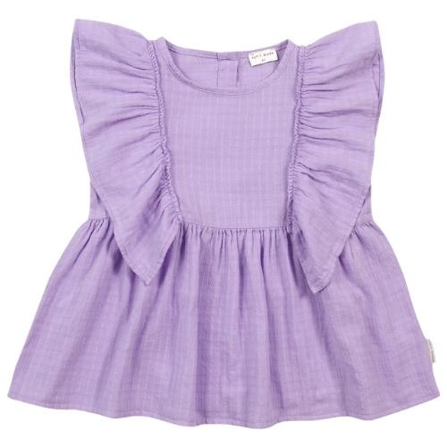 Petit Blush ruffle blouse purple rose | top-1