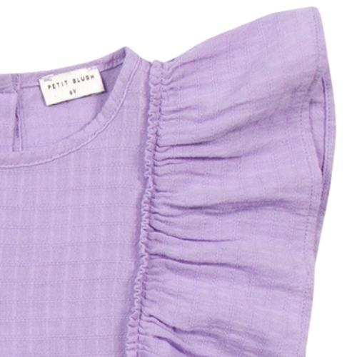 Petit Blush ruffle blouse purple rose | top-6