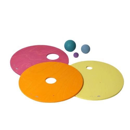 Grimm's x Stapelstein® rolling discs warm pastel | houten cirkels-1