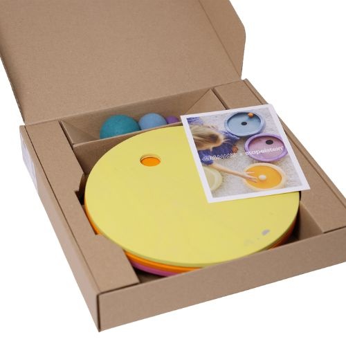 Grimm's x Stapelstein® rolling discs warm pastel | houten cirkels-4