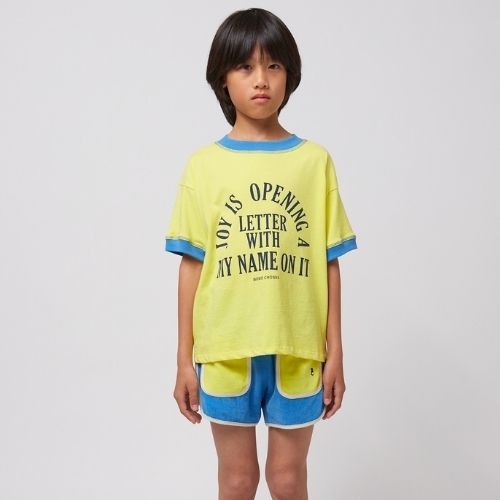 Bobo Choses blue color block terry cloth shorts light blue | korte broek-2