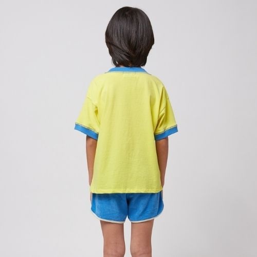 Bobo Choses blue color block terry cloth shorts light blue | korte broek-3