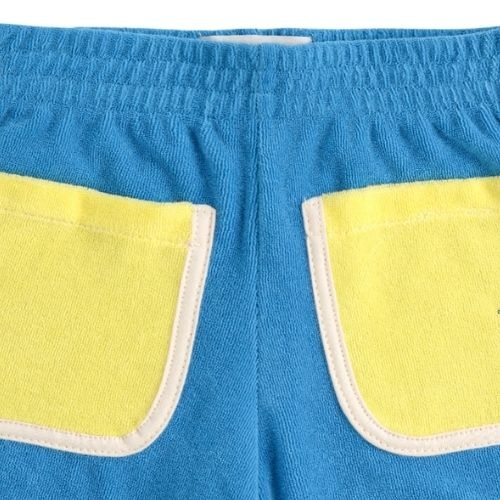 Bobo Choses blue color block terry cloth shorts light blue | korte broek-4