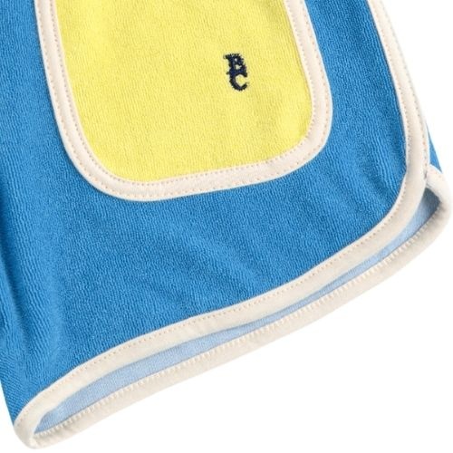 Bobo Choses blue color block terry cloth shorts light blue | korte broek-5
