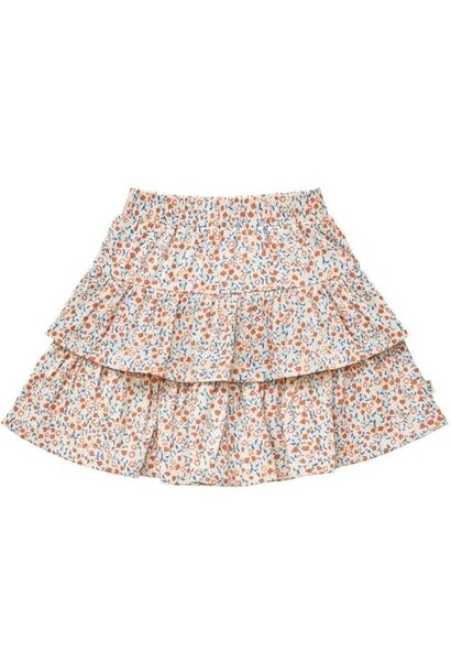 House of Jamie ruffled skirt peach blush mini floral | rok