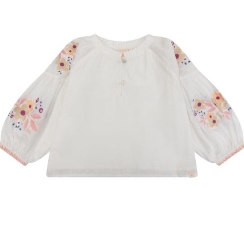 Navy Natural guusje blouse pink flower | top-1