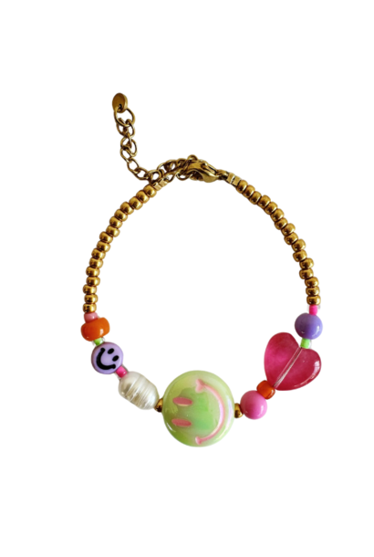 ByMelo armbandje smiley multi | sieraad