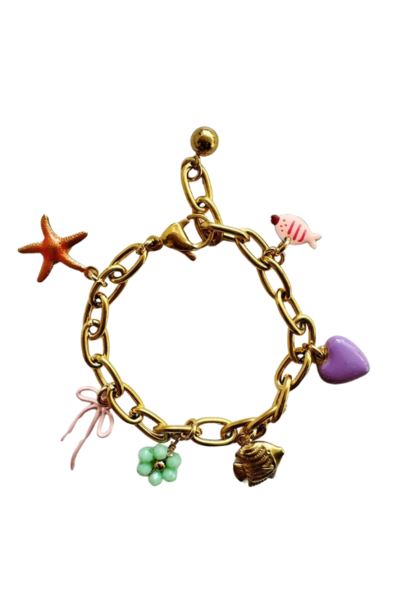 ByMelo armbandje bedel goud multi | sieraad