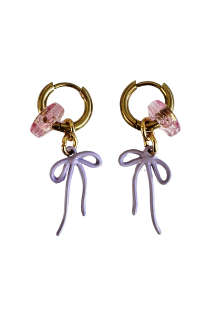 ByMelo oorbellen strik paars | sieraad