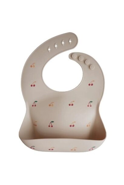 Mushie silicone bib - print cherries | slab
