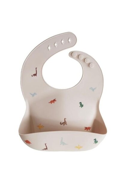 Mushie silicone bib print dino | slab