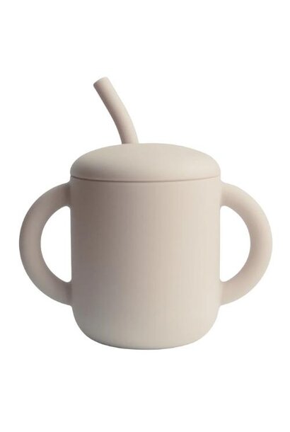 Mushie training cup + straw shifting sand | drinkbeker