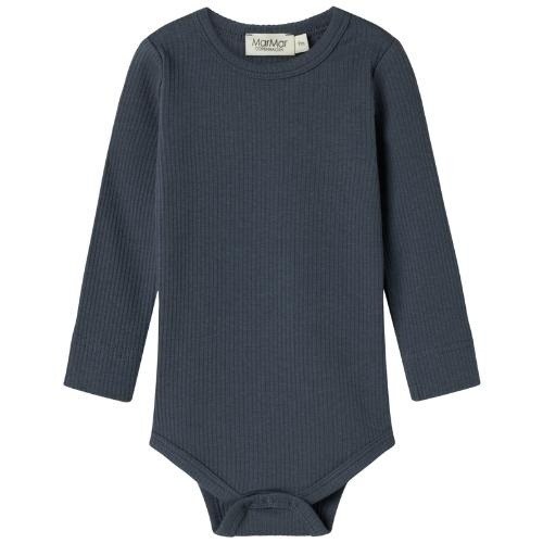 MarMar Copenhagen plain body ls blue | romper-1