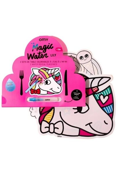 Omy magic water placemats - lily | kleurplaat