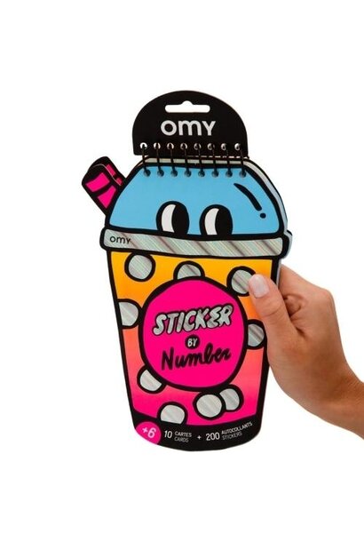 Omy sticker by number notebook - bubble tea | sticker- en activiteiten boekje