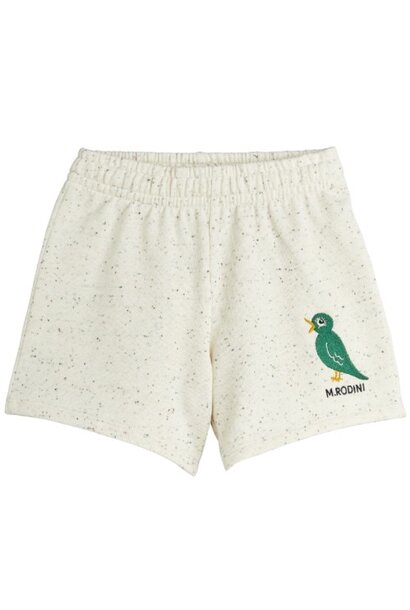 Mini Rodini bird emb neps sweatshorts offwhite | korte broek