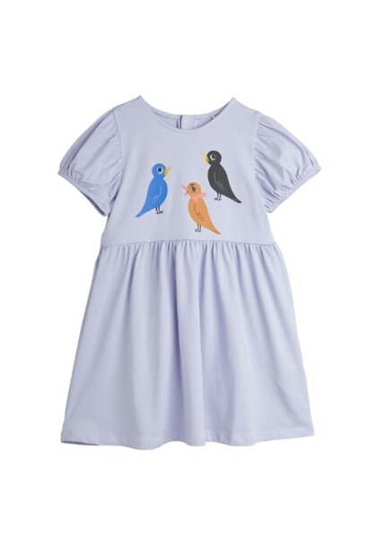Mini Rodini birds sp ss dress purple | jurk