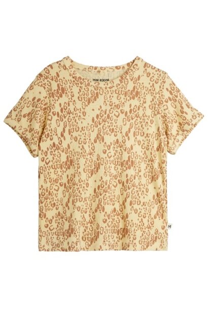 Mini Rodini mini leopard aop ss tee beige | t-shirt