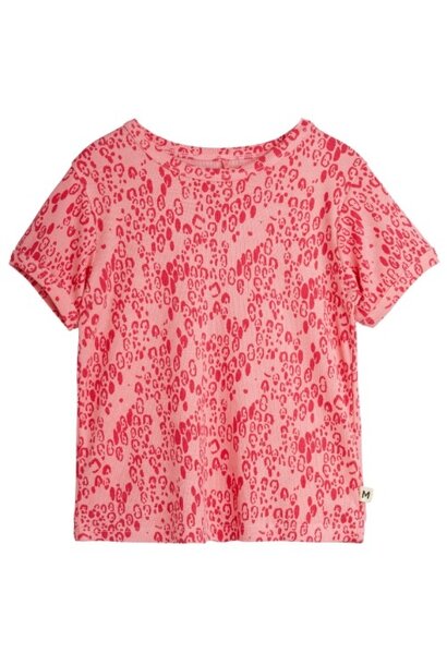 Mini Rodini mini leopard aop ss tee pink | t-shirt