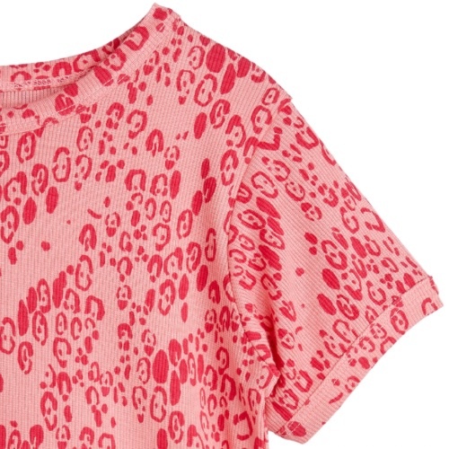 Mini Rodini mini leopard aop ss tee pink | t-shirt-4