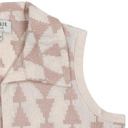 Donsje neeltje gilet soft sand - rose triangular | vest-4