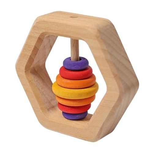 Grimm's houten rammelaar zeshoek | speelgoed-1