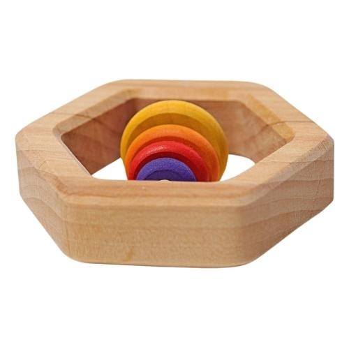 Grimm's houten rammelaar zeshoek | speelgoed-3