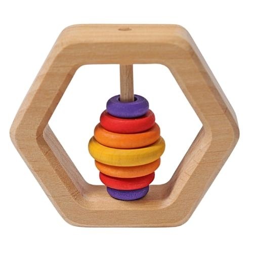 Grimm's houten rammelaar zeshoek | speelgoed-4