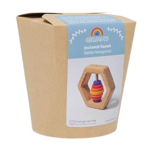 Grimm's houten rammelaar zeshoek | speelgoed-5