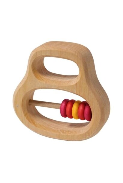 Grimm's houten rammelaar klipp klapp rood | speelgoed