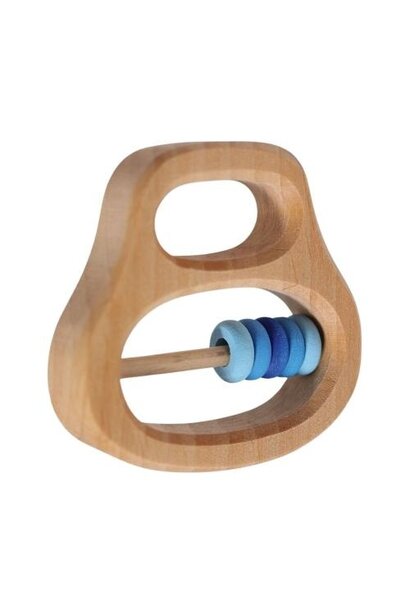 Grimm's houten rammelaar klipp klapp blauw | speelgoed