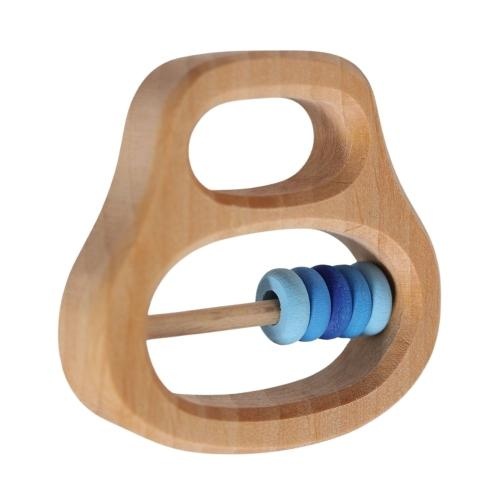 Grimm's houten rammelaar klipp klapp blauw | speelgoed-1