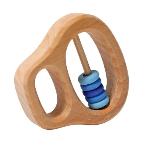 Grimm's houten rammelaar klipp klapp blauw | speelgoed-3