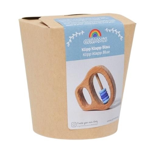 Grimm's houten rammelaar klipp klapp blauw | speelgoed-5
