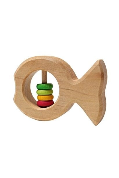 Grimm's houten rammelaar vis joschi | speelgoed