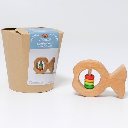 Grimm's houten rammelaar vis joschi | speelgoed-2