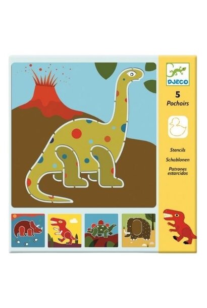 Djeco tekensjablonen dinosaures - 5 stuks | sjablonen